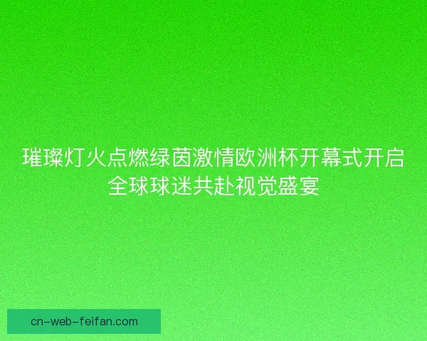 璀璨灯火点燃绿茵激情欧洲杯开幕式开启全球球迷共赴视觉盛宴